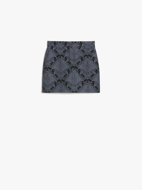 POMEZIA Technical wool jacquard miniskirt