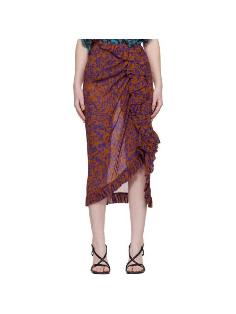 Purple & Orange Sina Midi Skirt