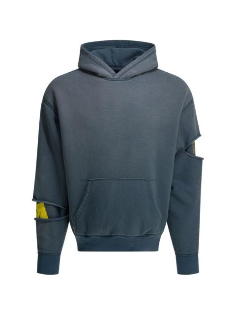 cut-out layered hoodie