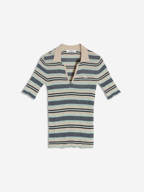 FINE RIB STRIPED POLO