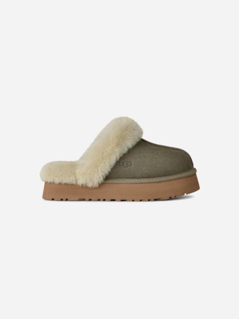® Women's Disquette Sheepskin Slippers in Moss Green/Muted Brass