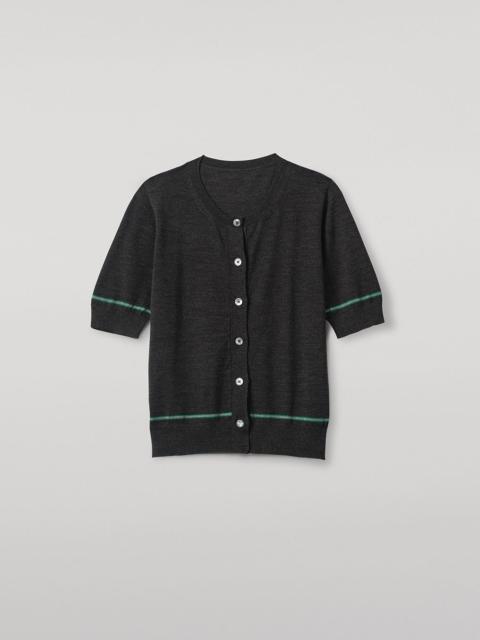 Brae Dark Grey Merino Short Sleeve Cardigan