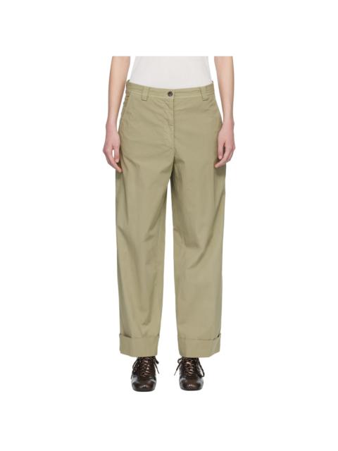 Beige Stretch Cotton Trousers
