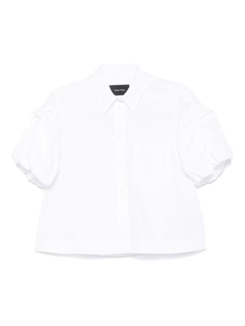 cropped puff-sleeves shirt