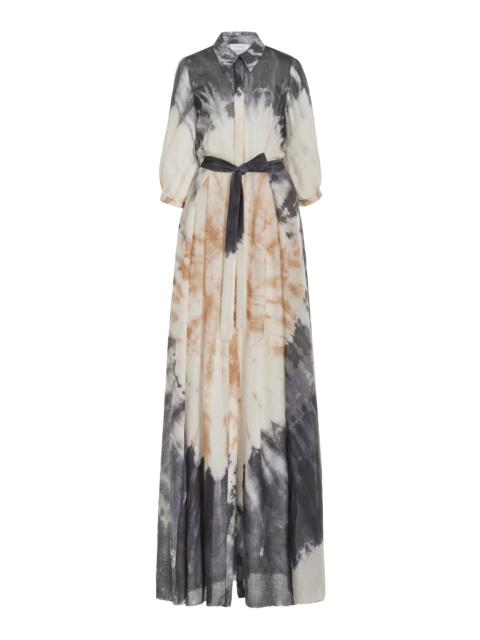 Daisy Dress in Camel Multi Cashmere Silk Gause