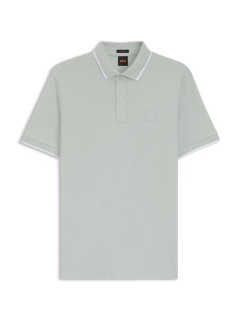 LOGO-PATCH SLIM-FIT POLO SHIRT IN STRETCH COTTON