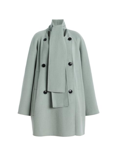 Brisa Double-Faced Wool Scarf Coat blue