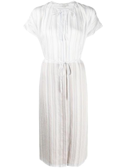 Drapey stripe shirred dress