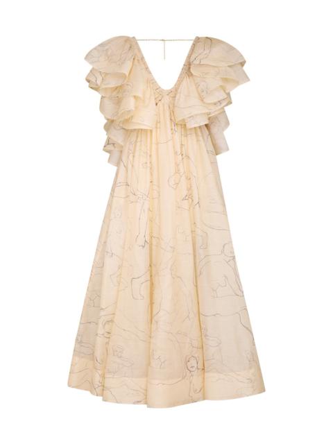 LUMINOSITY RUFFLE GOWN