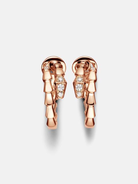 Serpenti Viper 18kt rose gold hoop earrings with diamonds