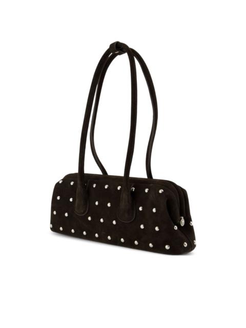 mini Boat Wide stud-embellished suede shoulder bag
