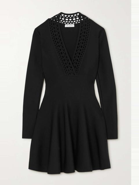 Archetypes laser-cut stretch-jersey mini dress