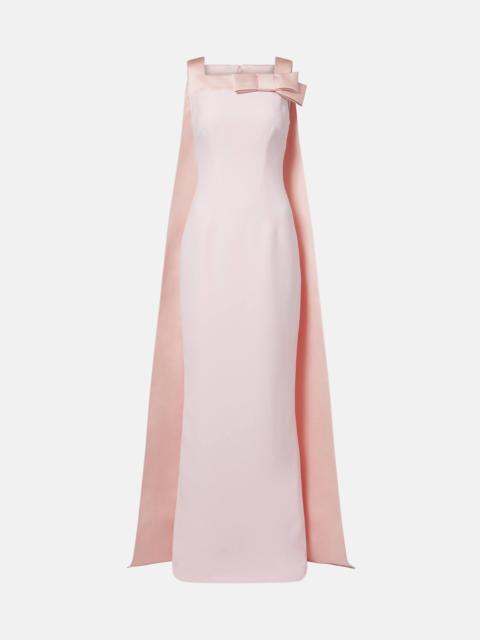Harley caped crêpe gown