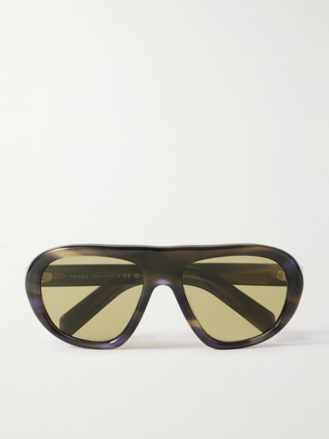 Oversized Aviator-style Acetate Sunglasses