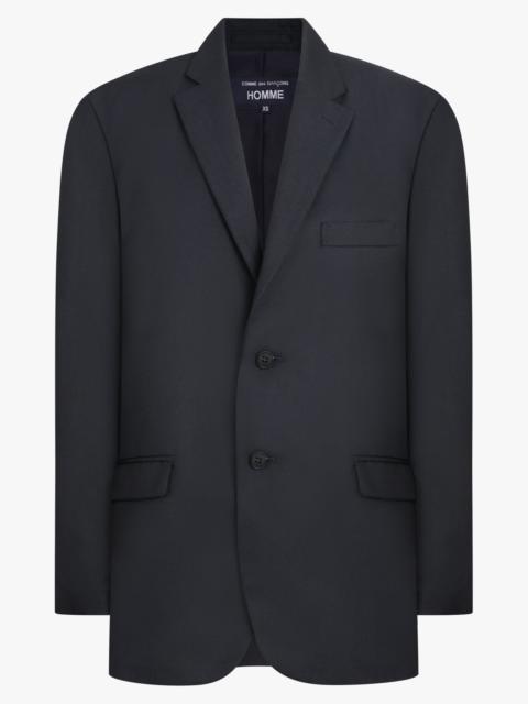 SINGLE BREASTED JACKET WITH DENIM BACK | NAVY/INDIGO BLUE