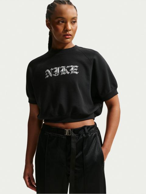 Nike Sportswear Women's Loose Short-Sleeve French Terry Crew-Neck Sweatshirt