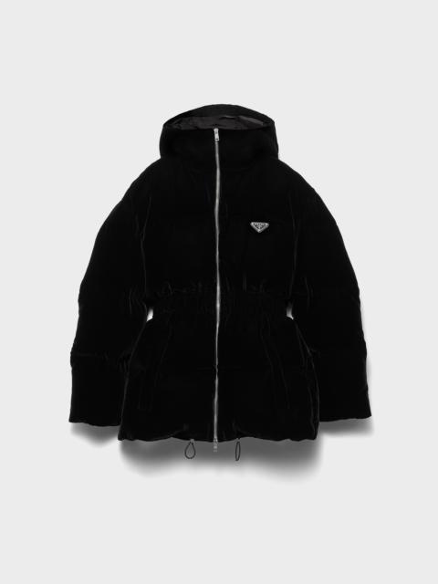 Velvet down jacket