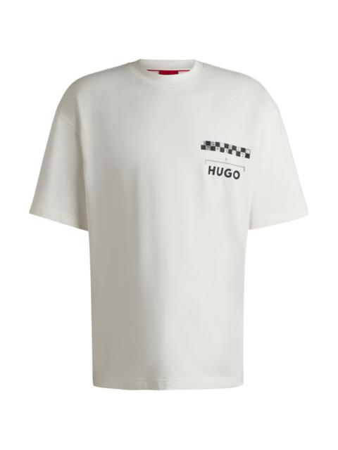 COTTON-JERSEY T-SHIRT WITH RACING PRINTS