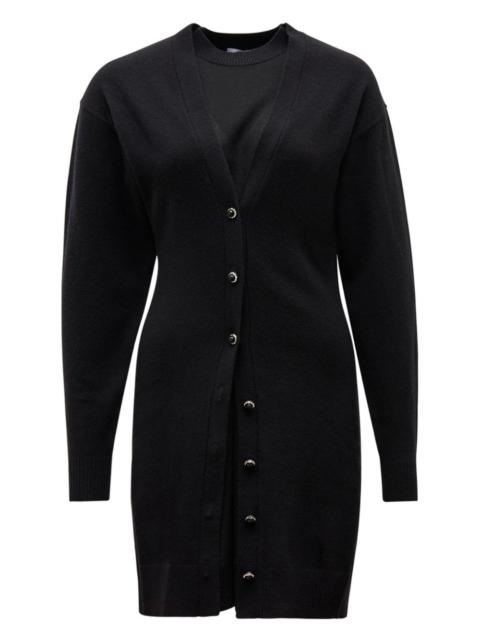 button-embellished chain-detail mini dress