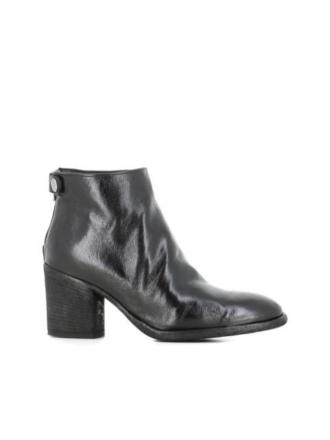 zip-fastening block-heel boots