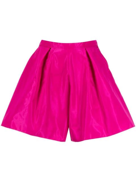 satin-finish high-waisted shorts