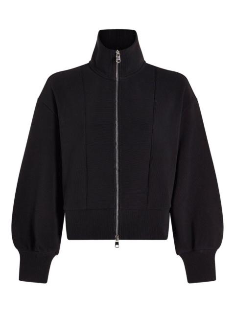 ribbed zip-up jacket