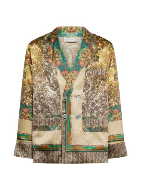 Mutka floral-print double-breasted silk jacket