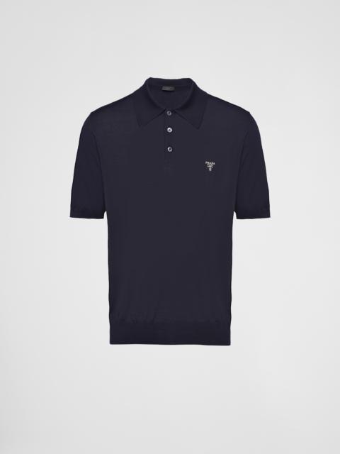 Superfine wool polo shirt