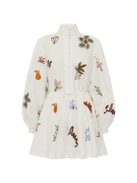 Mina Embroidered Mini Dress