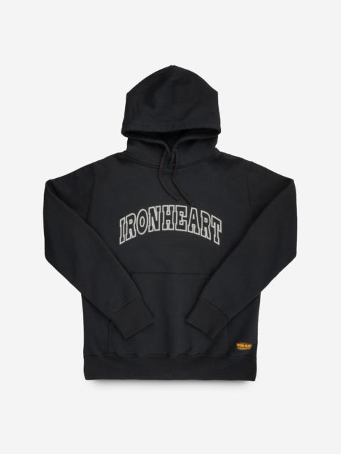 PRINTED 14OZ ULTRA HEAVYWEIGHT LOOPWHEEL COTTON HOODIE - BLACK