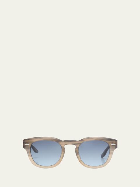 Men's Demarco Keyhole-Bridge Acetate Rectangle Sunglasses