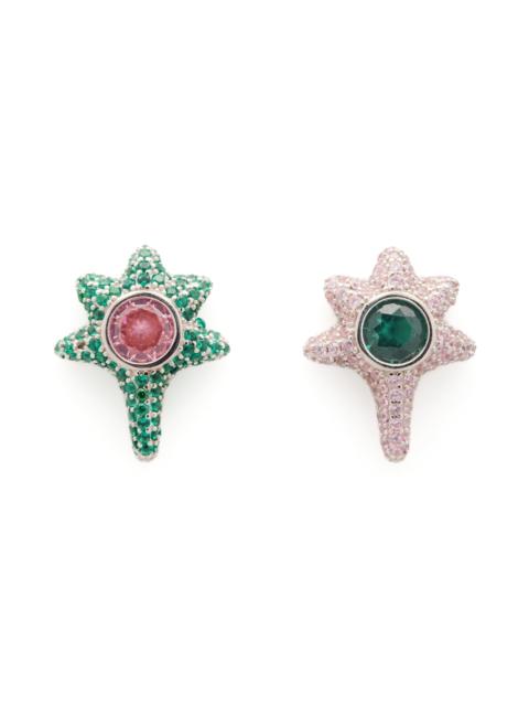 EMERALD PINK CORAL STUDS