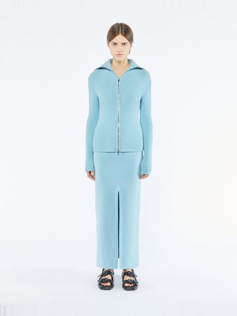 FEJA - Terry-knit zip-through sweater - Sky