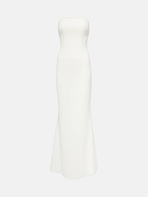 Bridal strapless crêpe gown