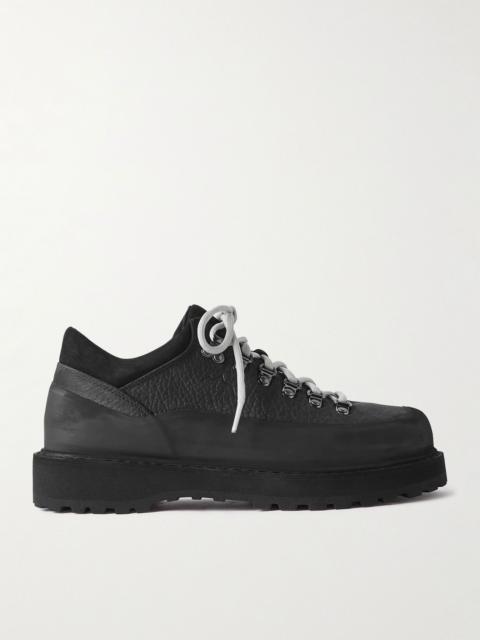Cornaro Gomma Rubber and Suede-Trimmed Full Grain-Leather Sneakers Black