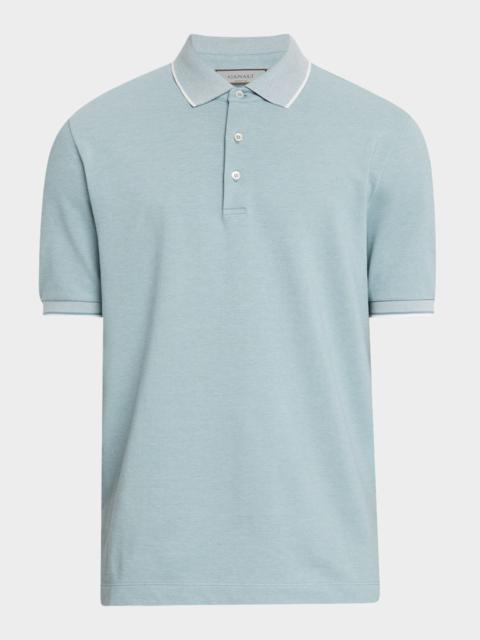 Men's Two-Tone Pique Polo Shirt