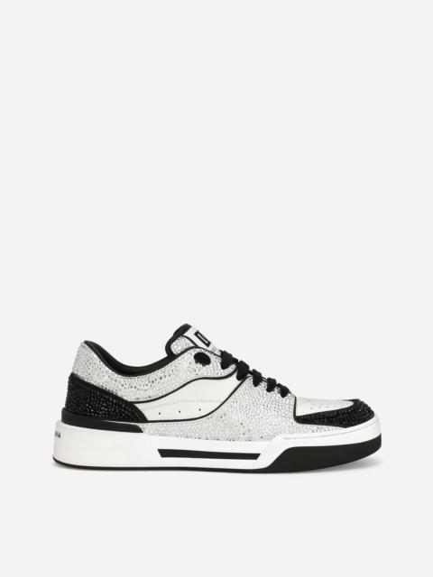 Calfskin New Roma sneakers with fusible rhinestones
