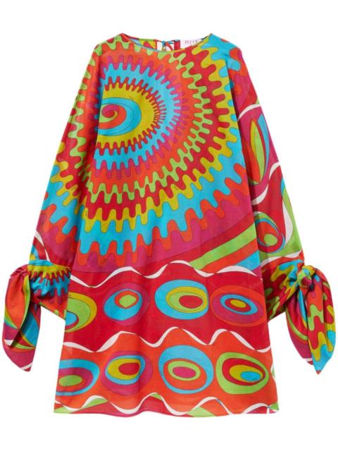 Bersaglio-print kaftan minidress