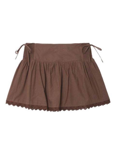 Paloma lace-trimmed smocked skirt