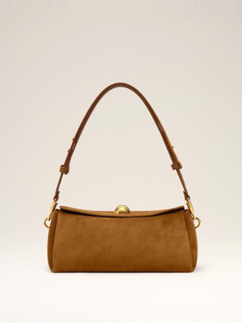 BROWN SUEDE LEATHER CARROUSEL BAG