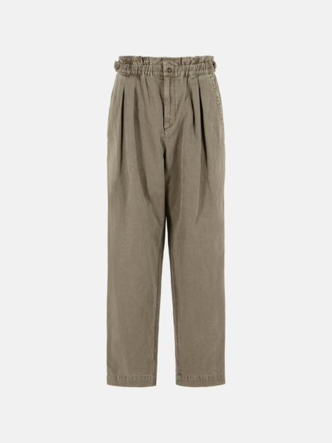 'NERIAH' BROWN COTTON AND LINEN PANTS