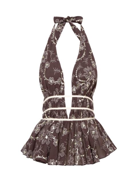 Minila Sequined Halter Top brown