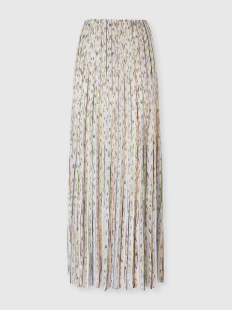 Flame Ribbed Viscose Long Skirt with Sequins
