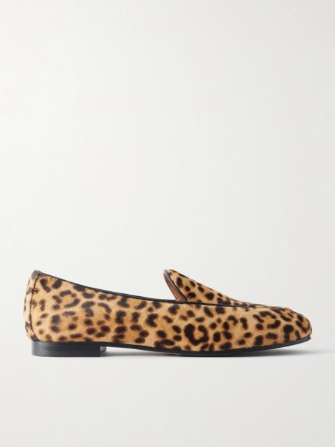 Leopard-print Calf Hair Loafers