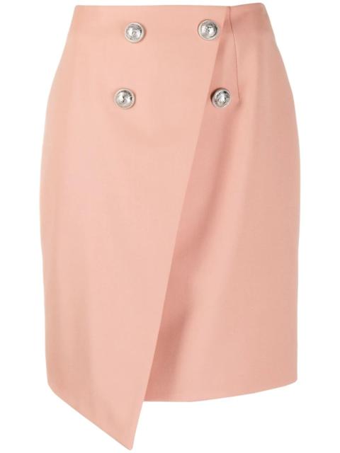 stud-embellished asymmetric skirt