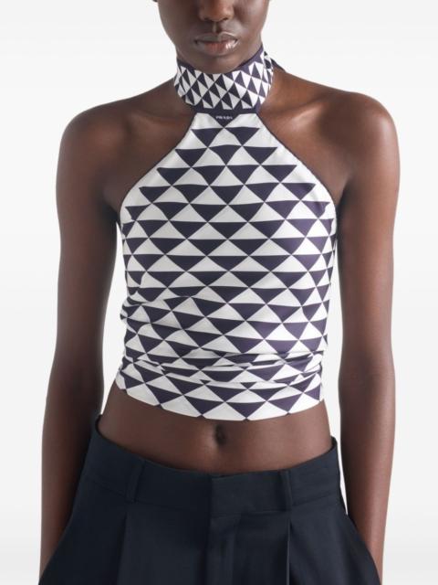 printed silk top