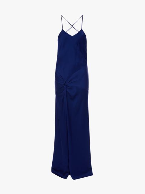 Draped Cami Gown In Bright Indigo