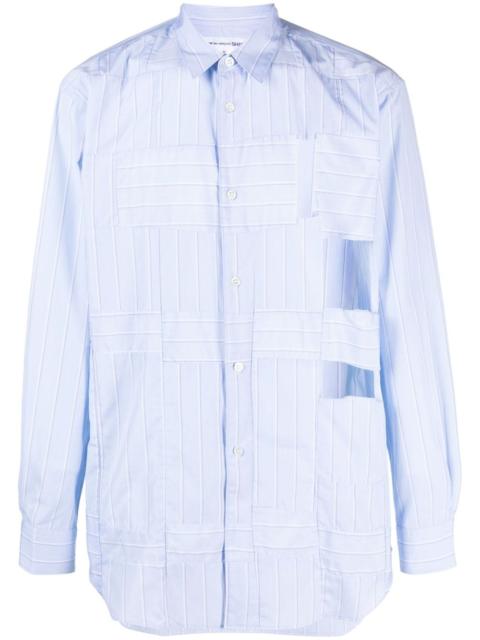 striped cut-out cotton shirt