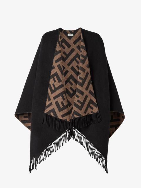 Multicolor wool and cashmere poncho