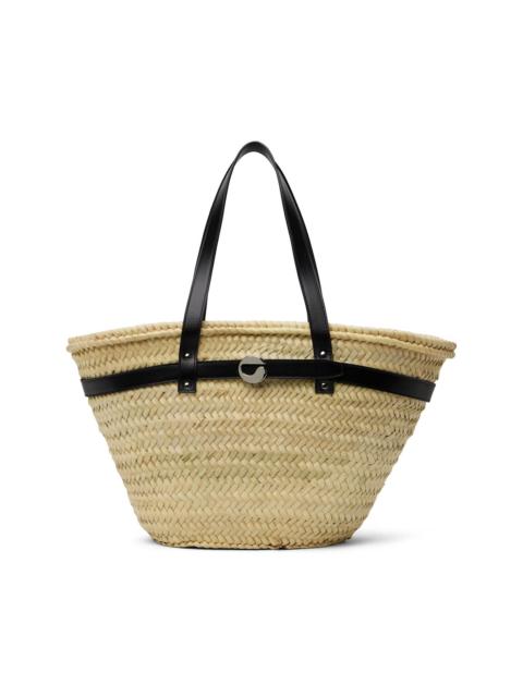 Beige Palm Bucket Tote